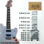 Vista Detalle del inlays Adhesivo para Guitarras color plateado y negro