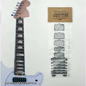 Crown Plateado Negro Inlays Guitarra