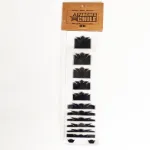 Vista Frontal Crown Inlays Adhesivo para Guitarras color Blanco y Negro