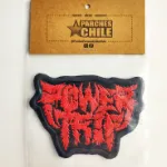 Vista Frontal del Parche Bordado con el diseño de Power Trip 