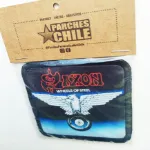vista detalle del parche de Saxon del album Wheels of Steels
