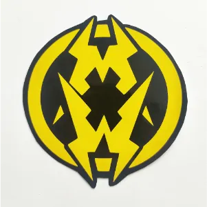 Adhesivo de vinilo de la banda Municipal Waste fondo negro diseño amarillo